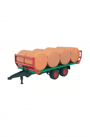 Balentransporter met 8 ronde hooibalen