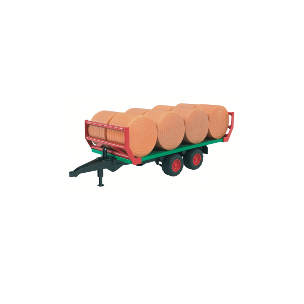 Balentransporter met 8 ronde hooibalen