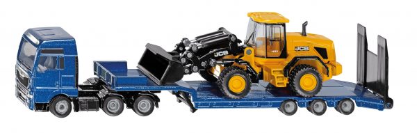 MAN met dieplader en JCB