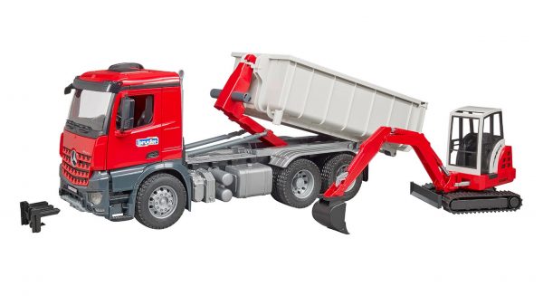 MB Arocs met Roll-Off container + Schaeff HR16