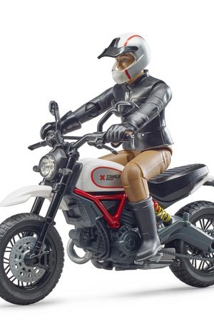 Scrambler Ducati Desert Sled en bestuurder