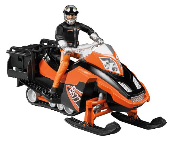 Snowmobil met bestuurder en accessoires